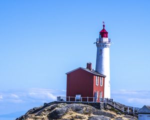 Preview wallpaper lighthouse, coast, sea, nature, sky