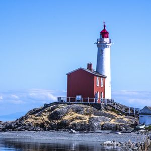 Preview wallpaper lighthouse, coast, sea, nature, sky