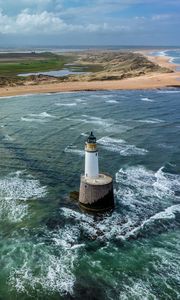 Preview wallpaper lighthouse, foam, coast, nature