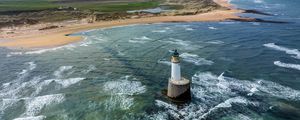 Preview wallpaper lighthouse, foam, coast, nature