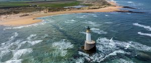 Preview wallpaper lighthouse, foam, coast, nature