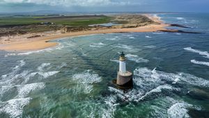 Preview wallpaper lighthouse, foam, coast, nature