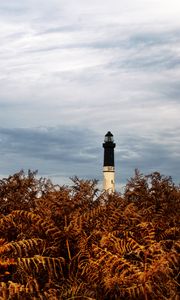 Preview wallpaper lighthouse, grass, sky, clouds