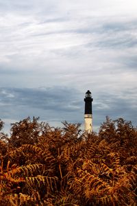 Preview wallpaper lighthouse, grass, sky, clouds