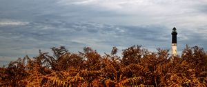 Preview wallpaper lighthouse, grass, sky, clouds