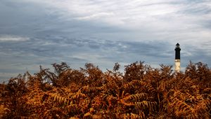 Preview wallpaper lighthouse, grass, sky, clouds