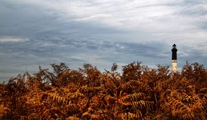 Preview wallpaper lighthouse, grass, sky, clouds