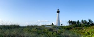 Preview wallpaper lighthouse, grass, trail, sky