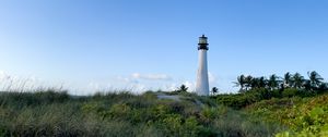 Preview wallpaper lighthouse, grass, trail, sky