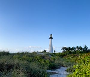 Preview wallpaper lighthouse, grass, trail, sky