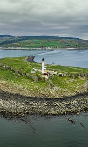Preview wallpaper lighthouse, island, aerial view