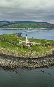 Preview wallpaper lighthouse, island, aerial view