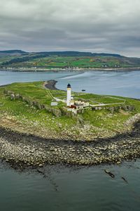 Preview wallpaper lighthouse, island, aerial view