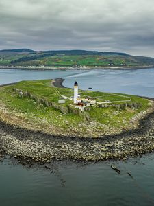 Preview wallpaper lighthouse, island, aerial view