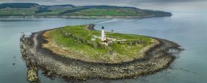 Preview wallpaper lighthouse, island, aerial view