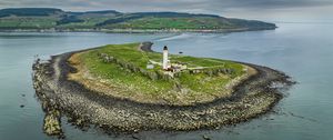 Preview wallpaper lighthouse, island, aerial view