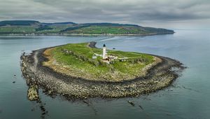 Preview wallpaper lighthouse, island, aerial view