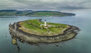 Preview wallpaper lighthouse, island, aerial view