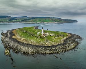 Preview wallpaper lighthouse, island, aerial view