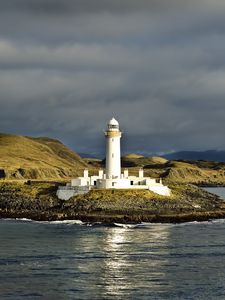 Preview wallpaper lighthouse, island, sea, shore, water