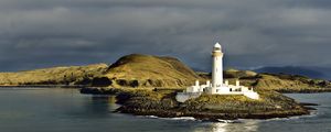 Preview wallpaper lighthouse, island, sea, shore, water