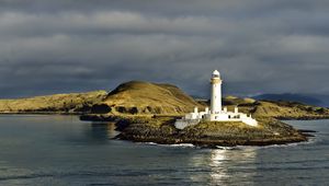 Preview wallpaper lighthouse, island, sea, shore, water