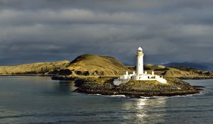 Preview wallpaper lighthouse, island, sea, shore, water