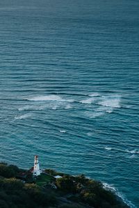 Preview wallpaper lighthouse, island, sea, waves, nature