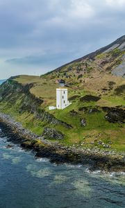 Preview wallpaper lighthouse, island, sea, nature, relief