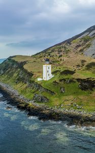 Preview wallpaper lighthouse, island, sea, nature, relief