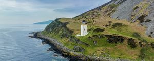 Preview wallpaper lighthouse, island, sea, nature, relief