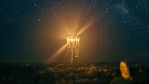 Preview wallpaper lighthouse, lantern, light, stars, night, sky, dark
