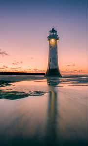 Preview wallpaper lighthouse, light, shore, evening