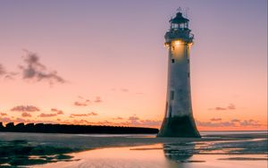 Preview wallpaper lighthouse, light, shore, evening