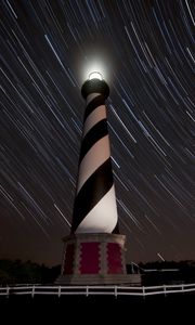 Preview wallpaper lighthouse, light, stars, freezelight, night