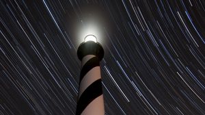 Preview wallpaper lighthouse, light, stars, freezelight, night