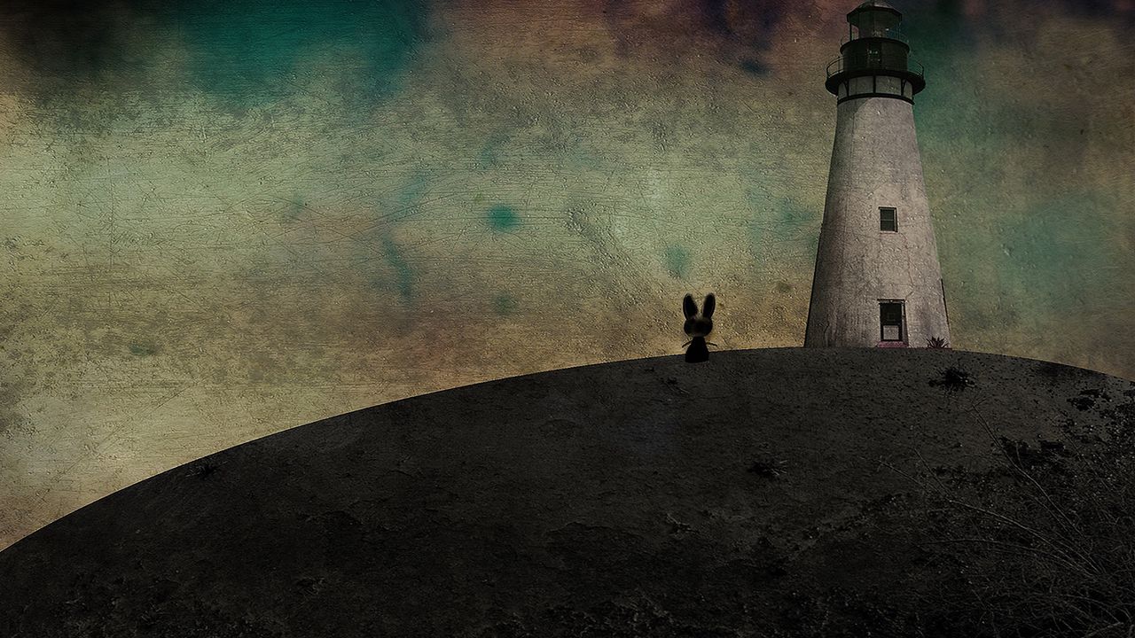 Wallpaper lighthouse, mouse, drawing, evening, shadows