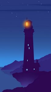 Phone wallpaper - Lighthouse minimalist landscape