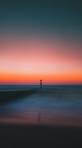 Preview wallpaper lighthouse, pier, sea, horizon
