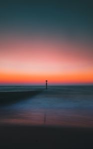 Preview wallpaper lighthouse, pier, sea, horizon