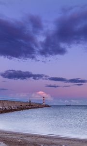 Preview wallpaper lighthouse, pier, sea