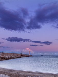 Preview wallpaper lighthouse, pier, sea