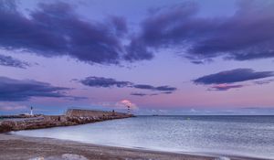 Preview wallpaper lighthouse, pier, sea