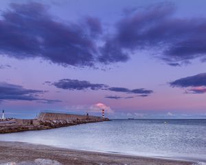 Preview wallpaper lighthouse, pier, sea