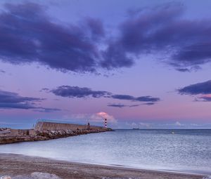 Preview wallpaper lighthouse, pier, sea