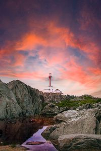 Preview wallpaper lighthouse, rocks, river, landscape