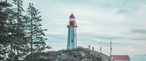 Preview wallpaper lighthouse, rocks, waves, photographer