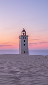 Preview wallpaper lighthouse, sands, relief, sea, sky