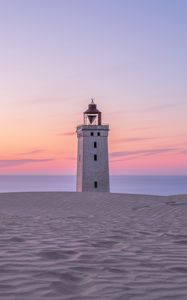 Preview wallpaper lighthouse, sands, relief, sea, sky