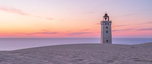 Preview wallpaper lighthouse, sands, relief, sea, sky